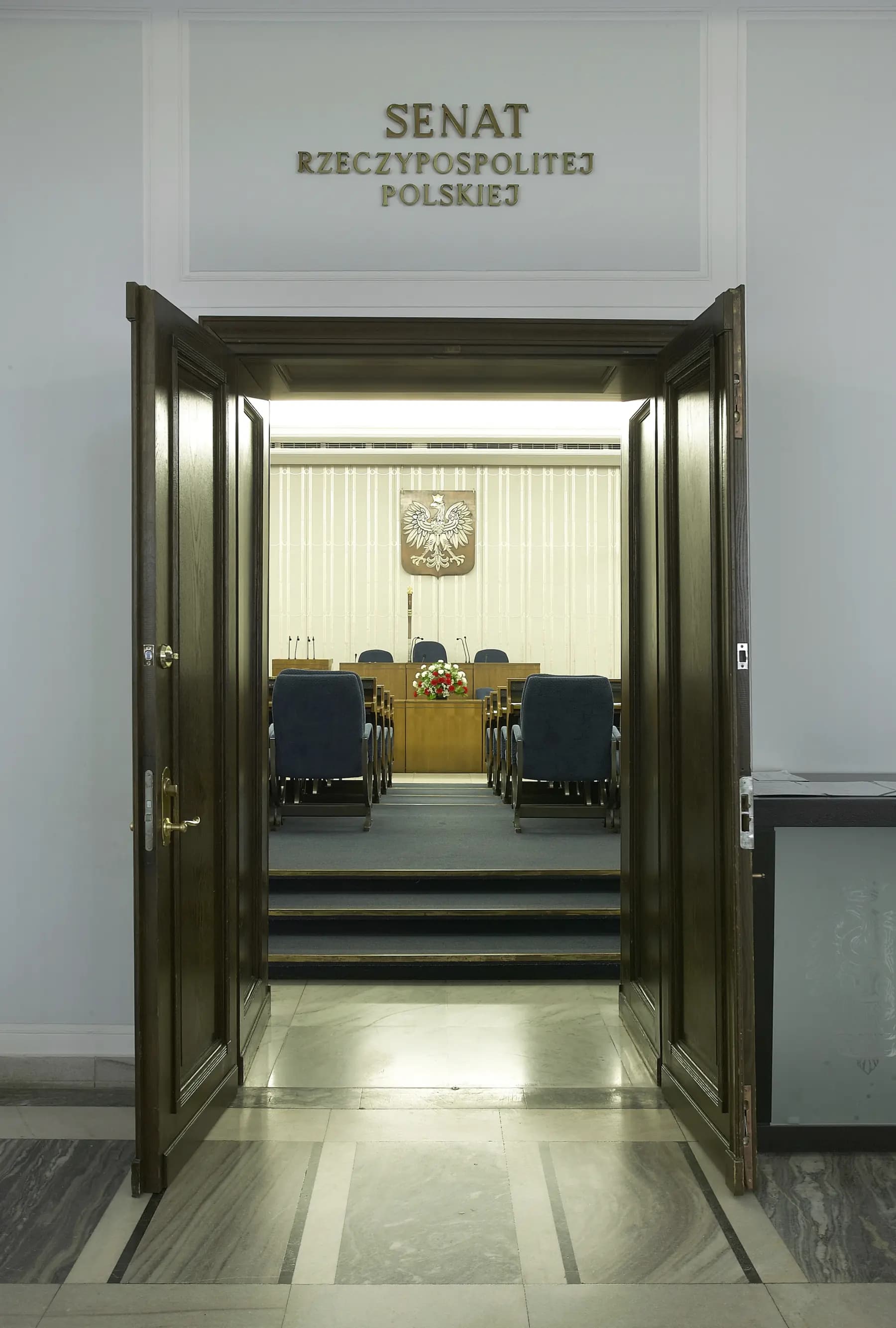 The entrance to the Senate debating chamber