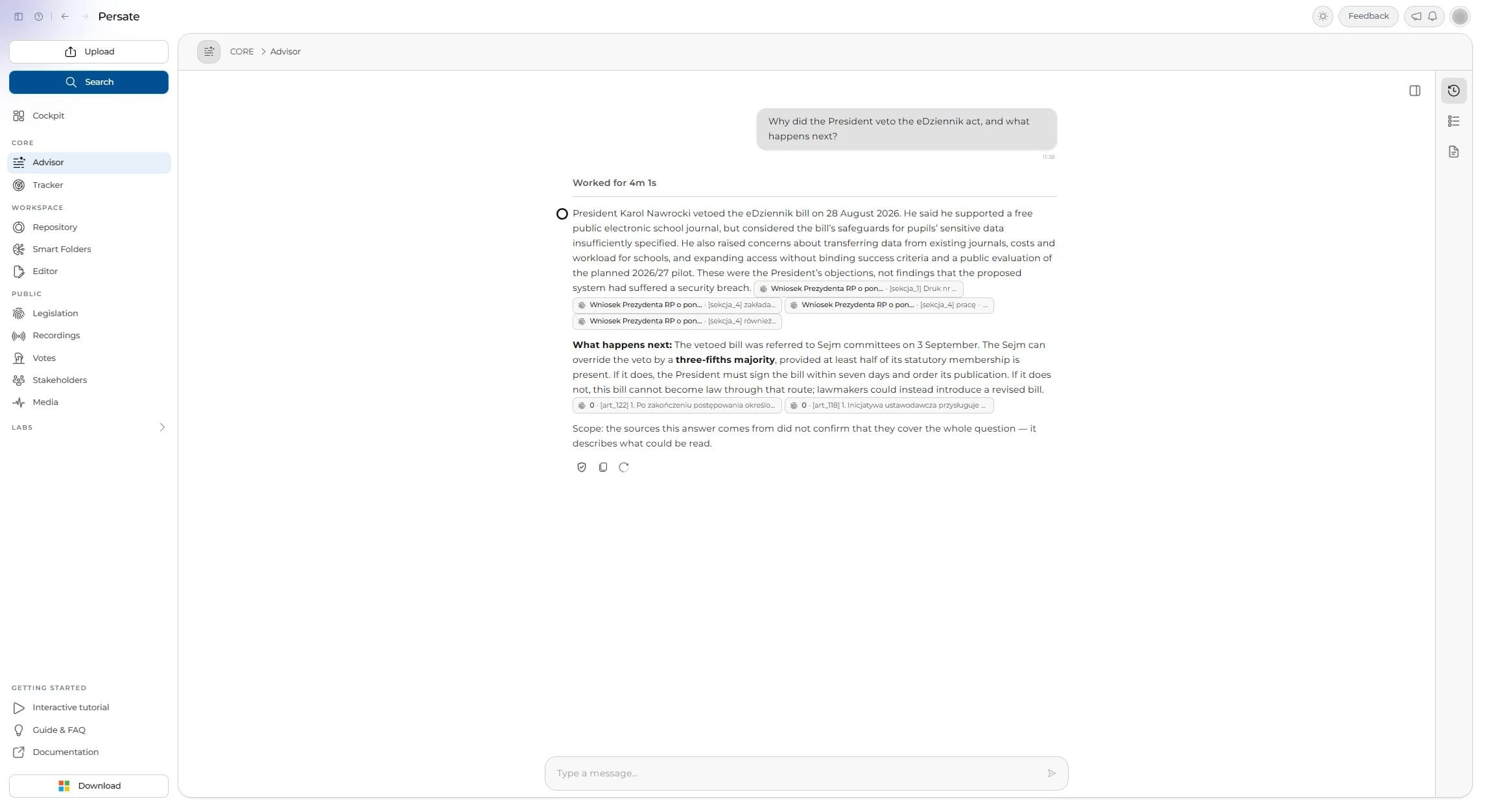 Why the President vetoed the eDziennik act, answered with its sources.