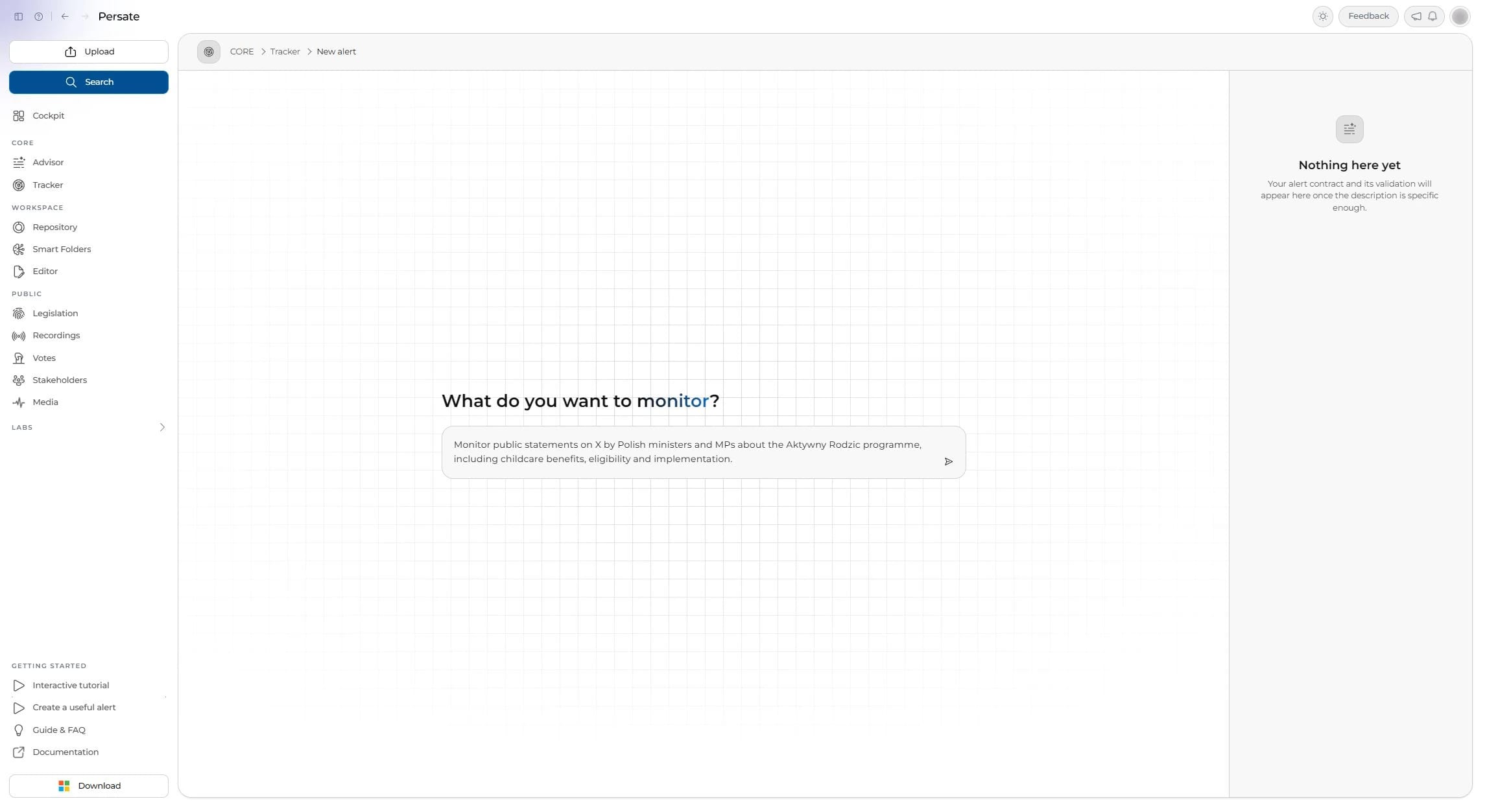 The alert creator: what do you want to monitor?